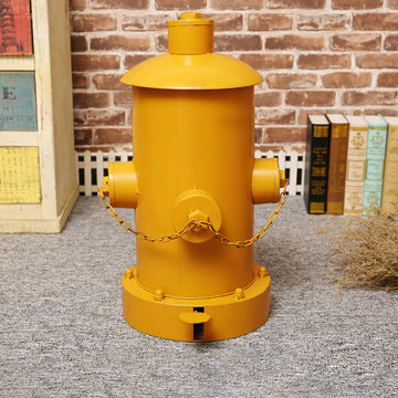 Industrial Fire Hydrant Trash Can in Yellow/Red/Black-Yellow-Large